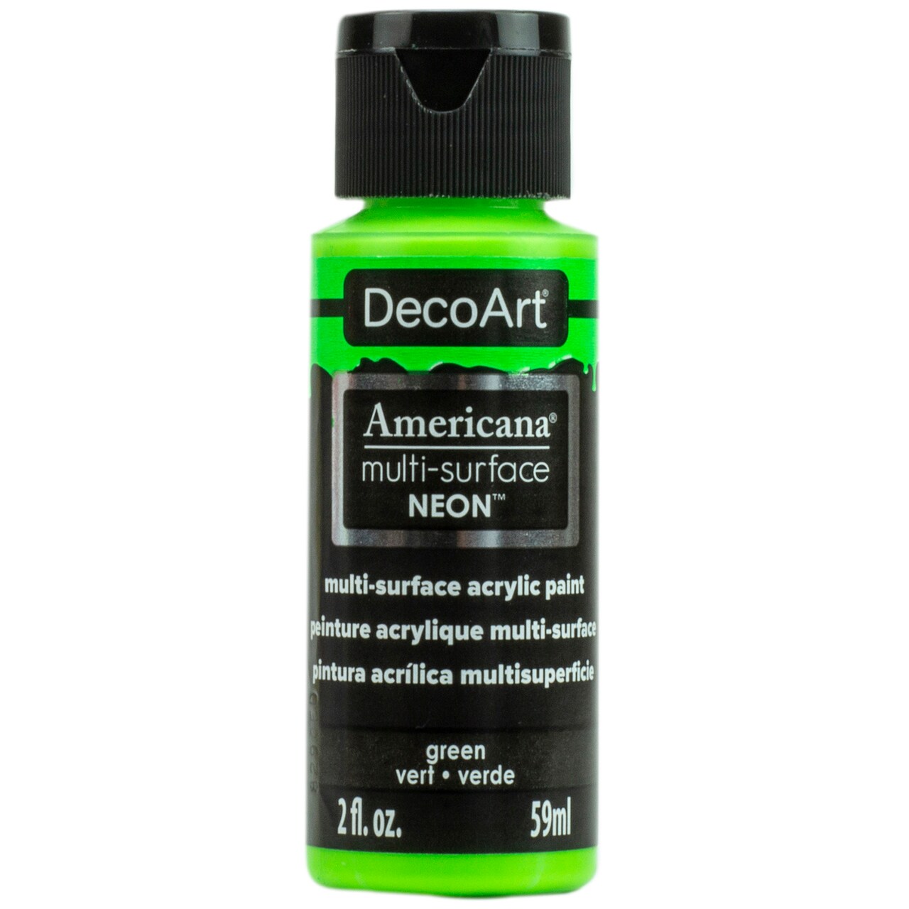 DecoArt Americana Multi-Surface Acrylic Color, 2 oz., Neon Green